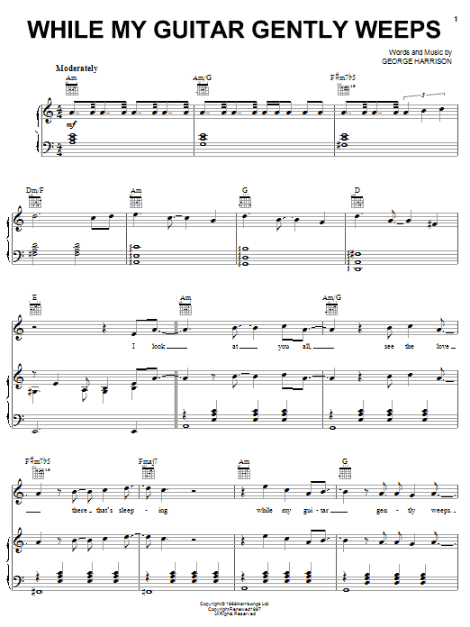 while my Guitar Gently Weeps - partitura